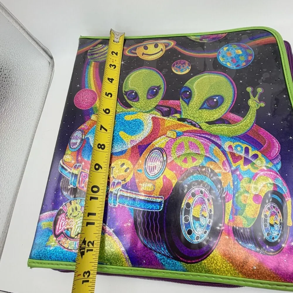 Vintage Lisa Frank Zoomer & Zorbit Aliens 3 Ring Binder Trapper Keeper Zip READ